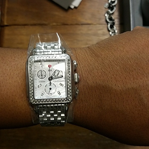 Michele 18mm Silver Diamond Deco Watch - Picture 5 of 5